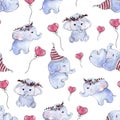 Pattern with cute baby elephants Royalty Free Stock Photo
