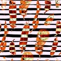 Seamless pattern with watercolor feathers. Can be used for textile print, design tile, wallpaper, abstract background. Royalty Free Stock Photo