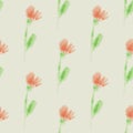Seamless pattern with watercolor flowers for countryside theme