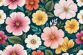 seamless pattern with watercolor flowersseamless pattern with watercolor flowersfloral seamless pattern. vector illustration