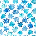 Seamless pattern with watercolor freehand drawing. Royalty Free Stock Photo