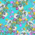 Seamless wildflowers pattern