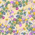 Seamless wildflowers pattern