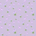 Seamless pattern of watercolor geranium flowers. Perfect for web design, cosmetics design, package, textile, wedding