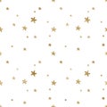 Seamless pattern with watercolor gold abstract stars elements. Baby boy girl background and fabric design