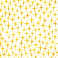 Seamless pattern of watercolor hand drawn bright yellow shining stars