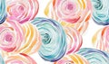 Seamless pattern with watercolor roses. Hand drawn vector illustration Royalty Free Stock Photo