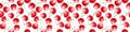 Seamless pattern of watercolor single Cherries on white background. Hand drawn bright texture, images of berry in sketch style Royalty Free Stock Photo