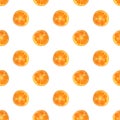 Seamless pattern with watercolor slices of orange Royalty Free Stock Photo