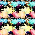 Seamless pattern. Watercolor splashes. Multicolored blots