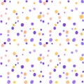 Seamless pattern with watercolor spots blobs stains points dots rounds circles. Abstract background and texture. Hand drawn, light