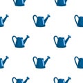 Seamless pattern with watering can in flat style design . Isolated on white background. V Royalty Free Stock Photo