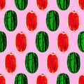 Seamless pattern. Watermelon background. Perfect for t-shirt, greeting cards, wrapping paper, posters, fabric print Royalty Free Stock Photo