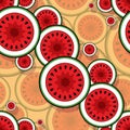 Seamless pattern of watermelon fruit slice graphics Royalty Free Stock Photo