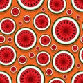 Seamless pattern of watermelon fruit slice graphics Royalty Free Stock Photo