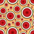 Seamless pattern of watermelon fruit slice graphics Royalty Free Stock Photo