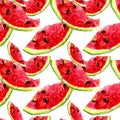 Seamless pattern with watermelon