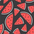 Seamless pattern with watermelon Royalty Free Stock Photo