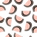 Seamless pattern with watermelon slice. Scandinavian style texture.Great for fabric,textile,wrapping,etc Royalty Free Stock Photo