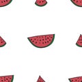 Seamless pattern watermelon on white background Abstract colorful vector illustration. Design for card, print, template, wallpaper Royalty Free Stock Photo