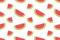 Seamless pattern with Watermelons and slices