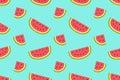 Seamless pattern with Watermelons and slices