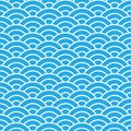 Seamless pattern. Wave. Fish scales texture. Vector illustration. Scrapbook, gift wrapping paper, textiles. Blue