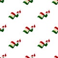 Seamless pattern with waving flag. Tajikistan flag. Vector illustration.