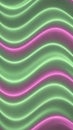 Seamless Pattern of Wavy Neon Green and Pink Glowing Lines on a Dark Background abstract Royalty Free Stock Photo