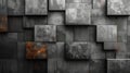 A seamless pattern of weathered, gray and rusty metal squares. Royalty Free Stock Photo