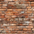 Seamless pattern of weathered old red brick wall texture for vintage background design Royalty Free Stock Photo