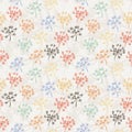 Seamless pattern with wet dandelion or milfoil flowers.