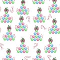 Seamless pattern on a white background New Year and Christmas Royalty Free Stock Photo