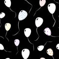 Seamless pattern of white ballons vector illustration Royalty Free Stock Photo