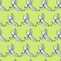 Seamless pattern white bananas on a light green background