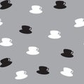 Seamless pattern from white and black cups of coffee Royalty Free Stock Photo