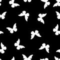 Seamless pattern of white butterflies