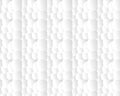 Seamless pattern of white 3D layered circles with soft gray shadows. Royalty Free Stock Photo