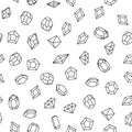 Seamless pattern with white gems