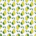 Seamless pattern with white grapes on branches with berries and leaves