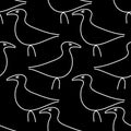 1720 Seamless pattern with white gulls, modern stylish image.