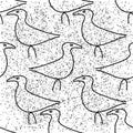 1543 Seamless pattern with white gulls, modern stylish image.