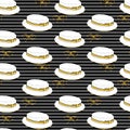 Seamless pattern with white hats Royalty Free Stock Photo