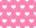 Seamless pattern. White Heart with rays on pink background. Vector illustration. The idea for holiday designs, greeting Royalty Free Stock Photo