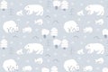 Seamless pattern - white polar bear mom and baby Royalty Free Stock Photo