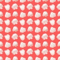 Seamless pattern of white rose petals on a red background Royalty Free Stock Photo