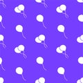 Seamless pattern with white shape balloon ioslated on purple background. hand drawn vector. doodle  modern scribble for kids, wall Royalty Free Stock Photo