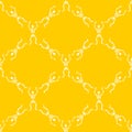 pattern with white skeletons on a yellow background