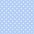 Seamless pattern white small polka dots on pastel blue background. Elegant print for fabric textile gift paper scrapbook wallpaper Royalty Free Stock Photo