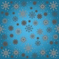 Seamless pattern with white snowflake